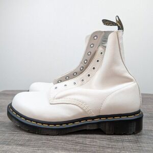 Dr. Martens 1460 Pascal Ankle Boots in White Size‎ U.S. 10 Retro Leather Luxury